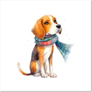 Beagle winter dog Posters and Art